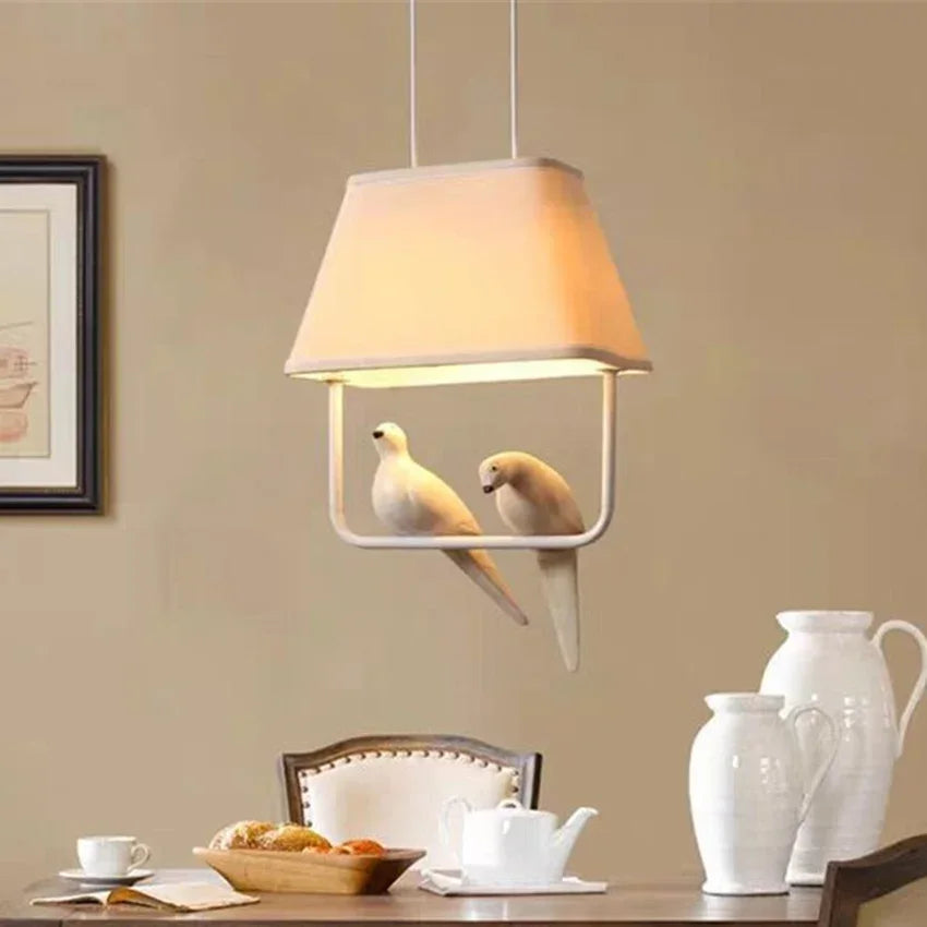 Vogel Hanglamp Met Kap Beige E27 Decoratief Woonkamer Eetkamer | Restfield