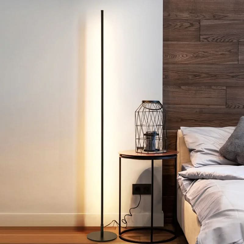 LED Vloerlamp Modern Minimalistisch Slank 140cm Metaal Zwart Warm Wit 20W Staande Lamp Woonkamer | Restfield