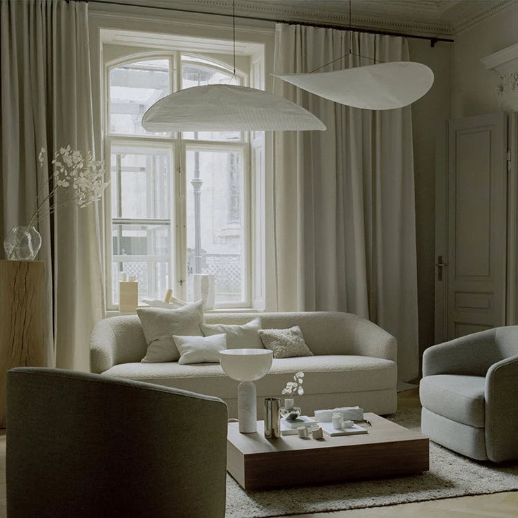 Hanglamp Japandi Handgeweven Zijde Wit Ø40 Ø60 Ø80 Slaapkamer Eetkamer | Restfield