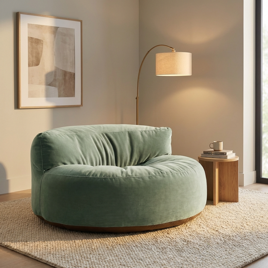 Wagrex - Zitzak Loveseat Zacht Fluwelen Stof