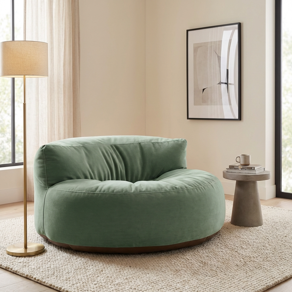 Wagrex - Zitzak Loveseat Zacht Fluwelen Stof