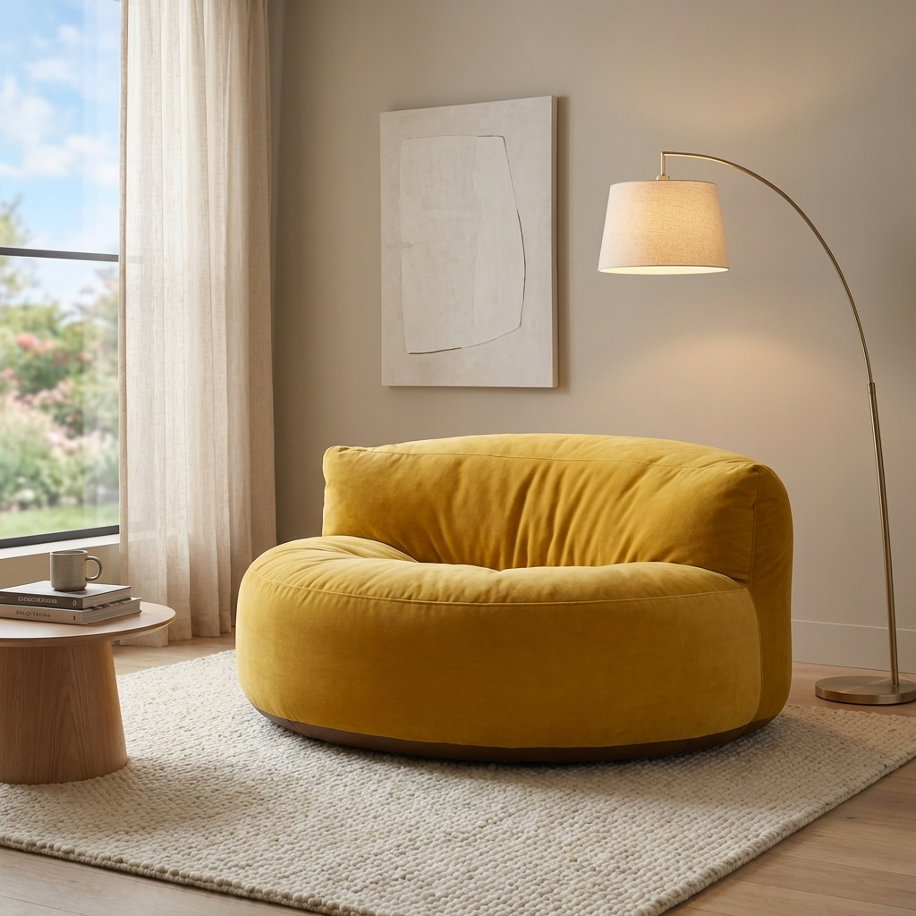 Wagrex - Zitzak Loveseat Zacht Fluwelen Stof