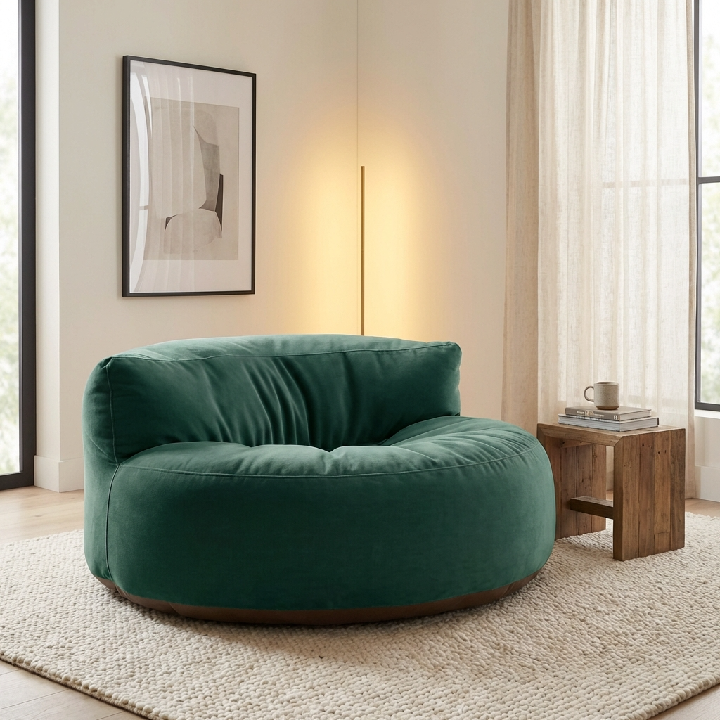 Wagrex - Zitzak Loveseat Zacht Fluwelen Stof