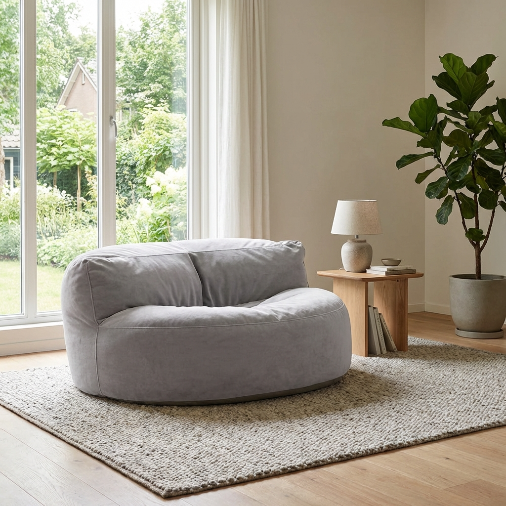 Wagrex - Zitzak Loveseat Zacht Fluwelen Stof