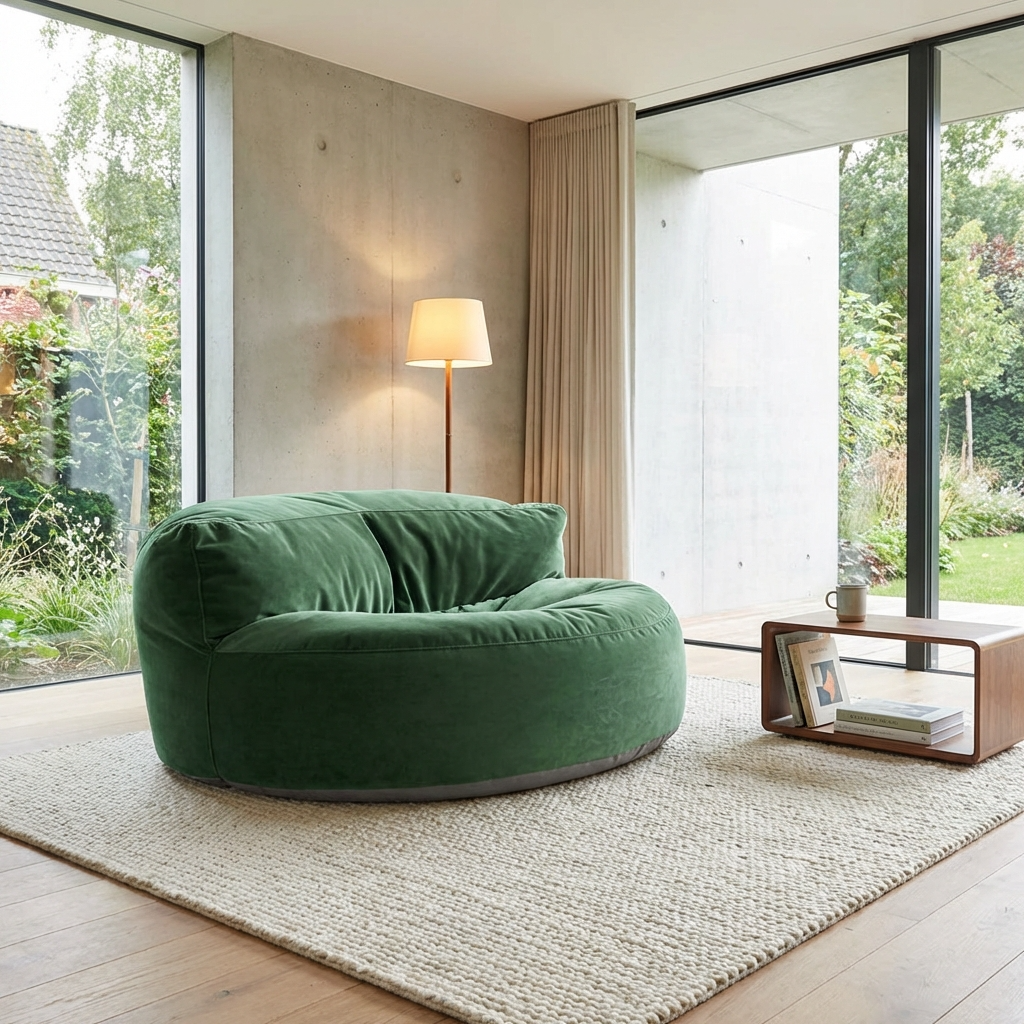 Wagrex - Zitzak Loveseat Zacht Fluwelen Stof