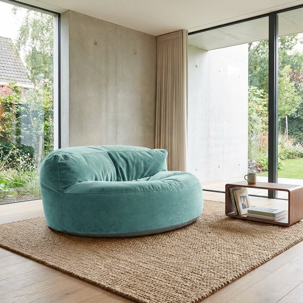 Wagrex - Zitzak Loveseat Zacht Fluwelen Stof