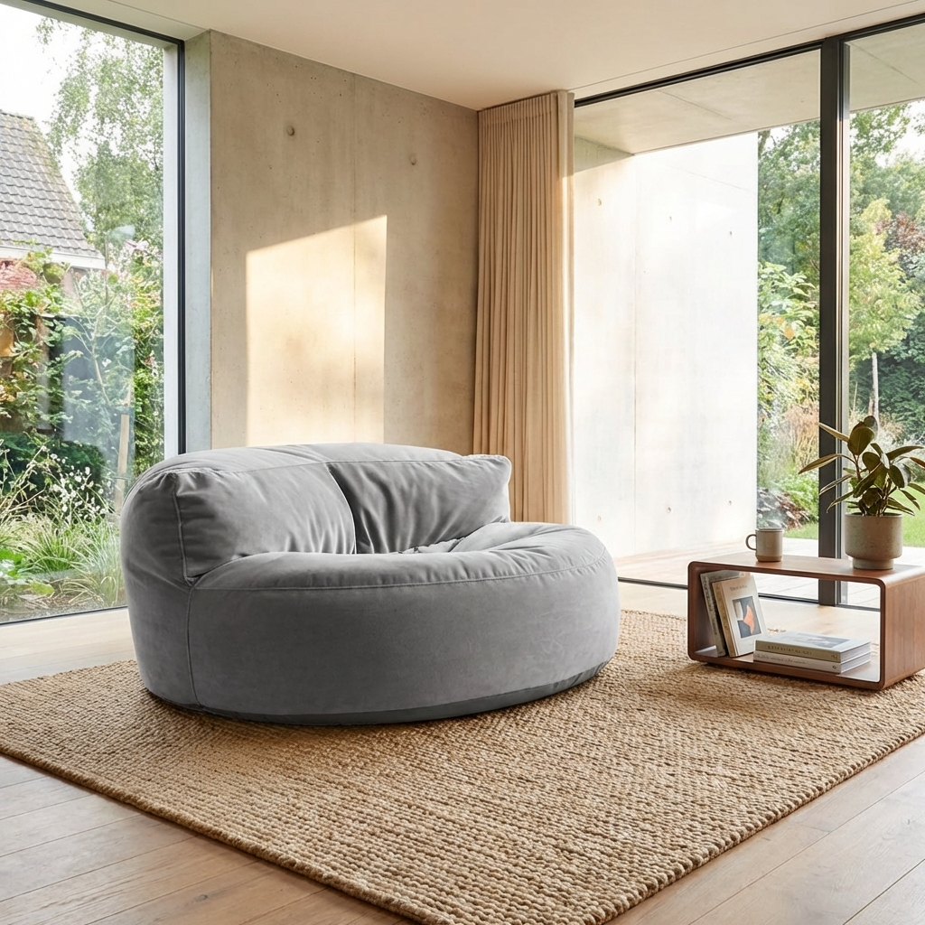 Wagrex - Zitzak Loveseat Zacht Fluwelen Stof