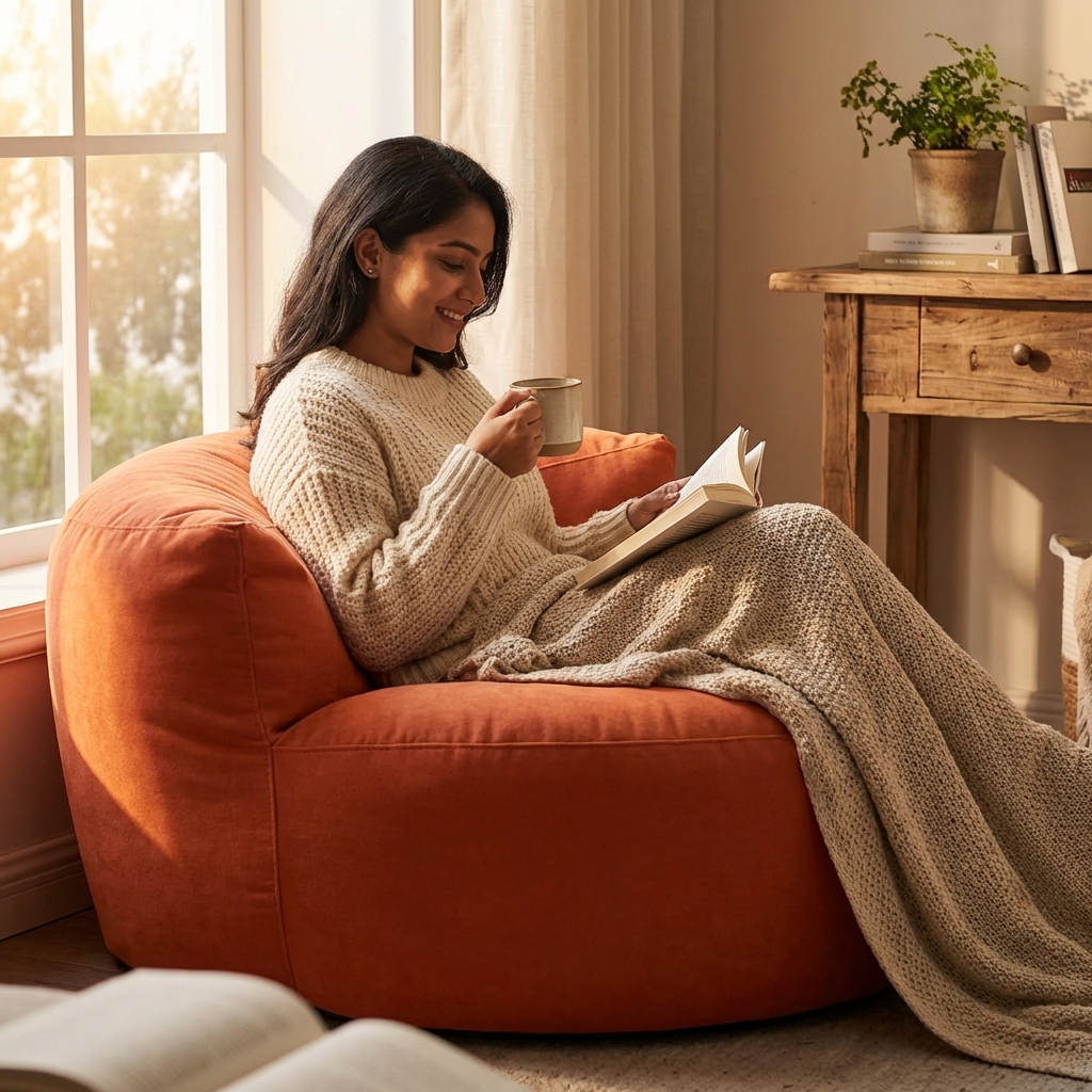 Wagrex - Zitzak Loveseat Zacht Fluwelen Stof