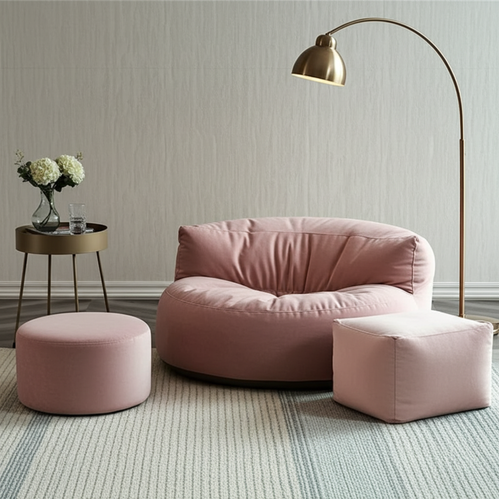 Wagrex - Zitzak Loveseat Zacht Fluwelen Stof