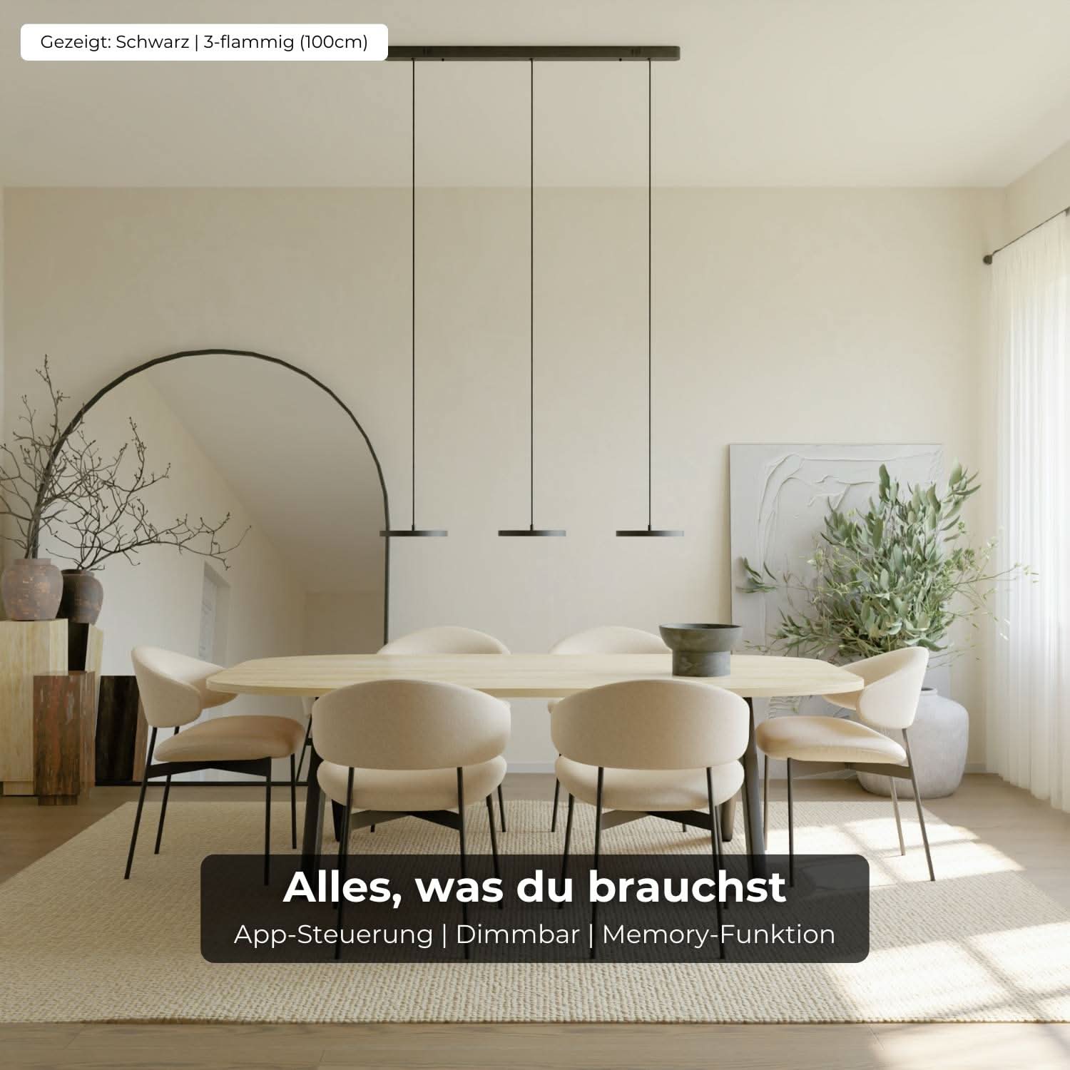 Design Hanglamp met Warm Wit Licht (2200K) – Dimbare Pendellamp met Hoge CRI voor Eettafel | Restfield