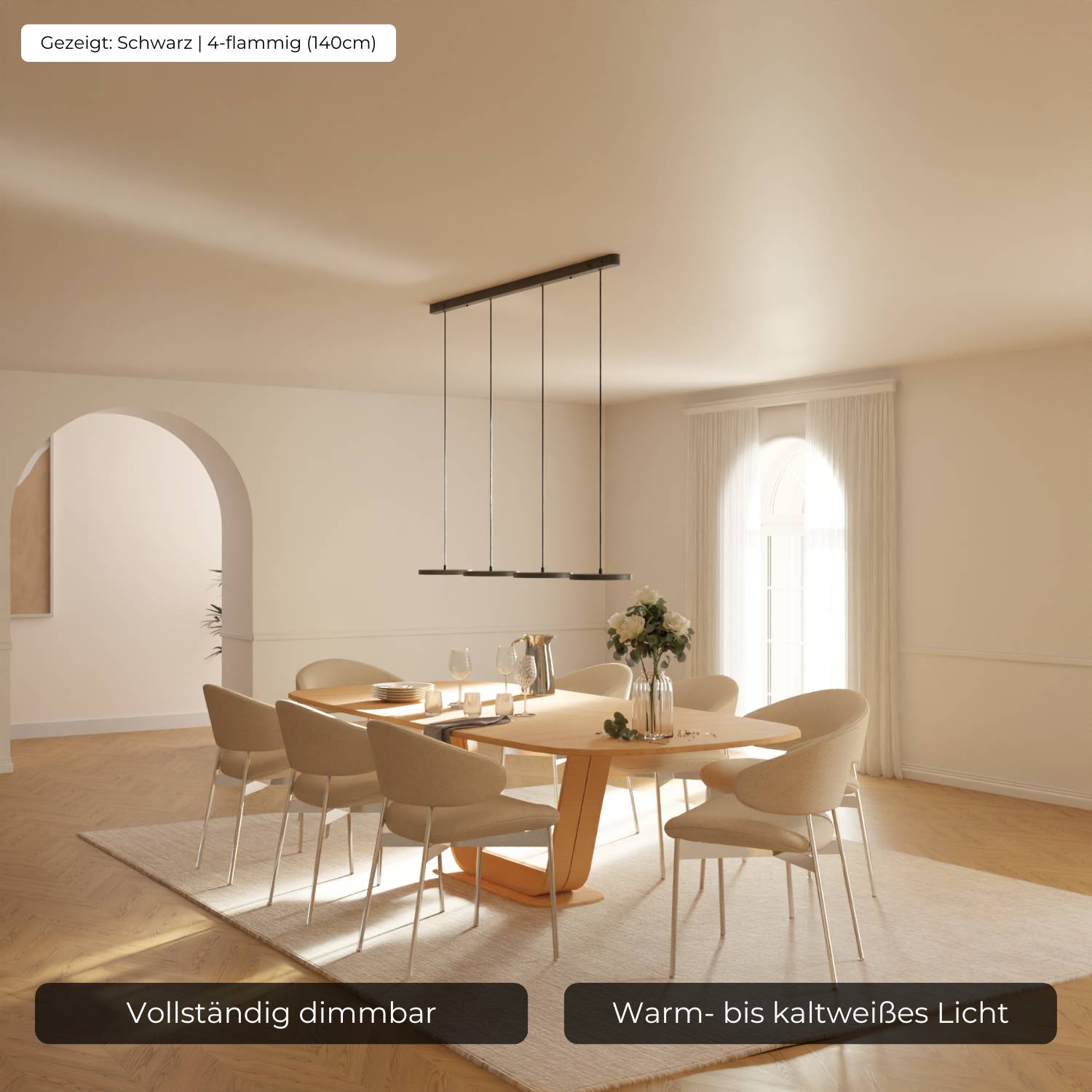Design Hanglamp met Warm Wit Licht (2200K) – Dimbare Pendellamp met Hoge CRI voor Eettafel | Restfield