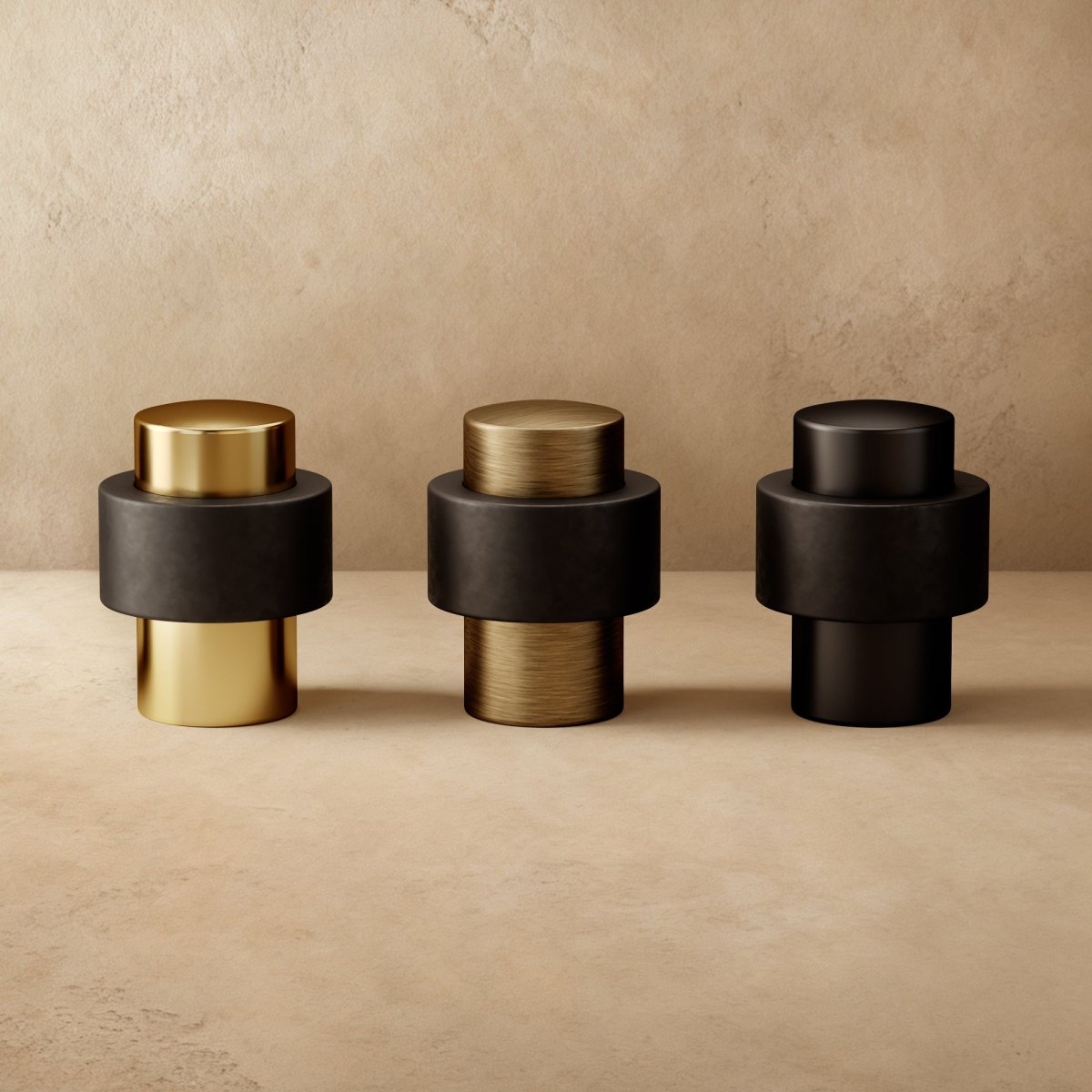 Minimalistische Deurstop Met Rubber Afwerking En Messing Detail | Restfield