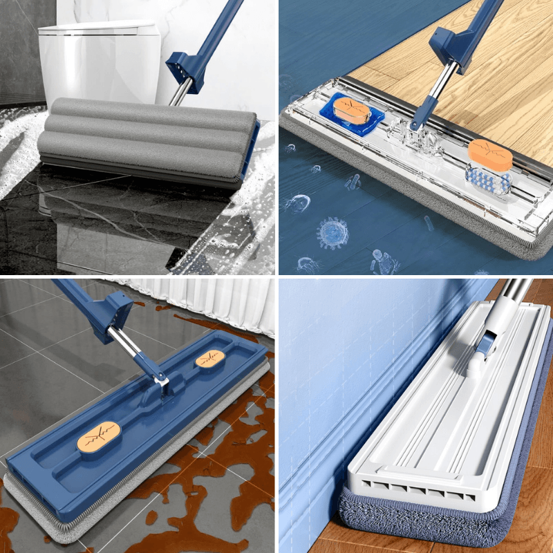 360° Flat Mop met Microvezel & Verstelbare Steel – Streeploos Schoonmaken | Restfield