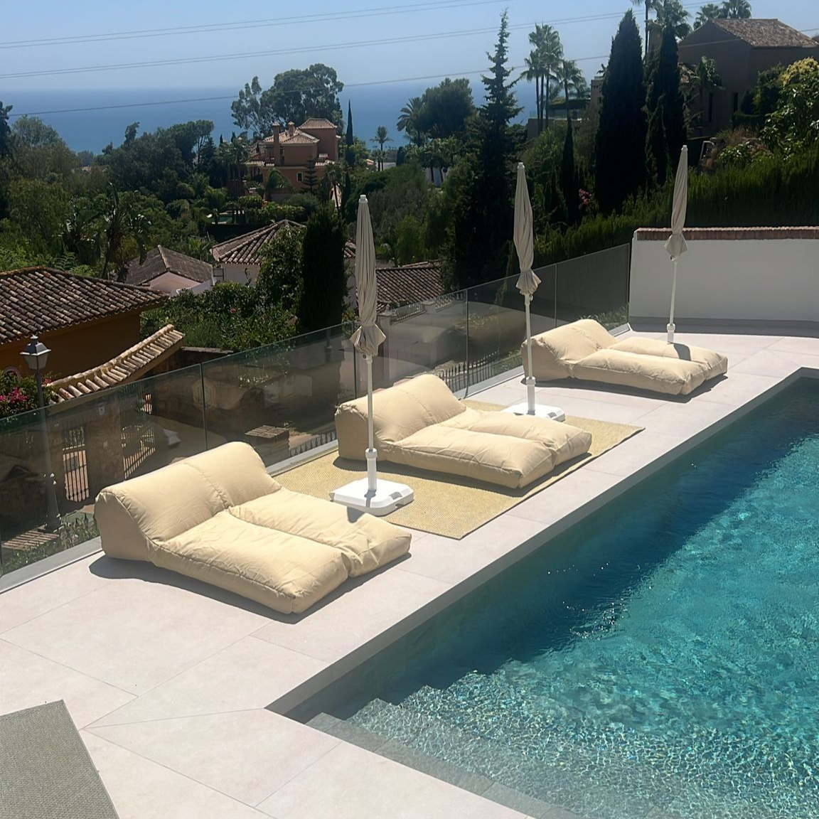 Outdoor Zitzak Waterdicht Oxford PVC Tuin Strand Zwembad 2-Persoons Ligzak