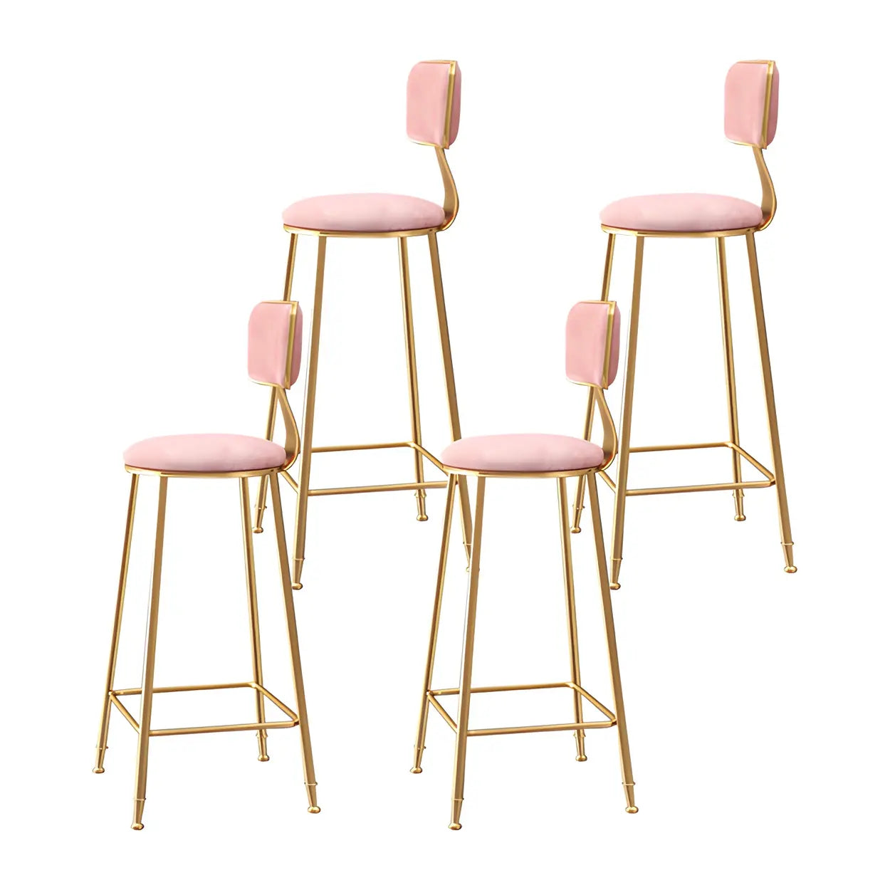 Luxe Velvet Barkruk met Rugleuning en Goudkleurig Metalen Onderstel – Moderne Glam Barstoel voor Keukeneiland en Thuisbar | Restfield