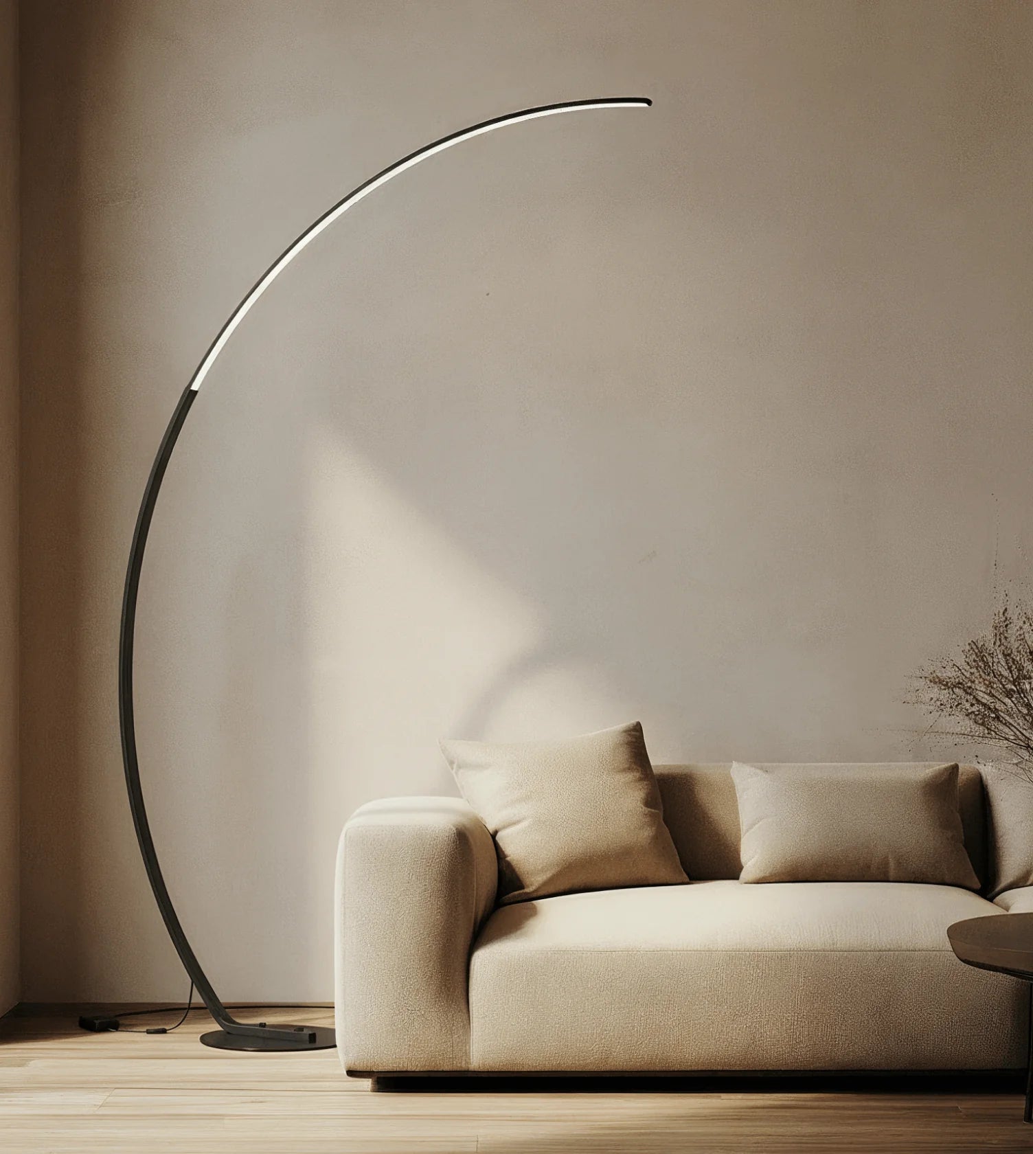 LED Vloerlamp Booglamp Zwart Wit Dimbaar 170cm Modern Design | Restfield