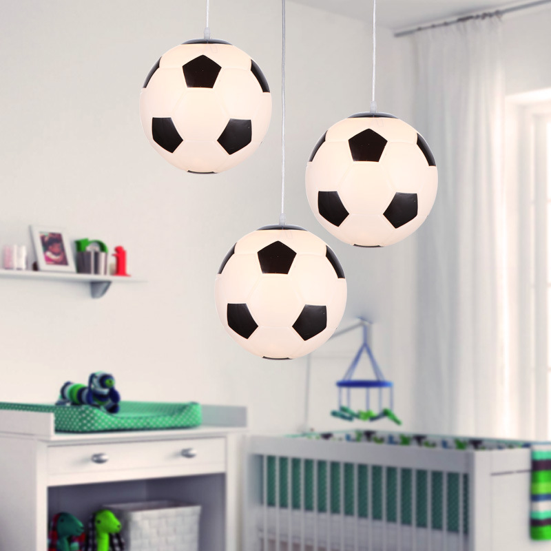 Kinderkamer Plafondlamp Voetbal Basketbal LED 30cm Glas Design | Restfield