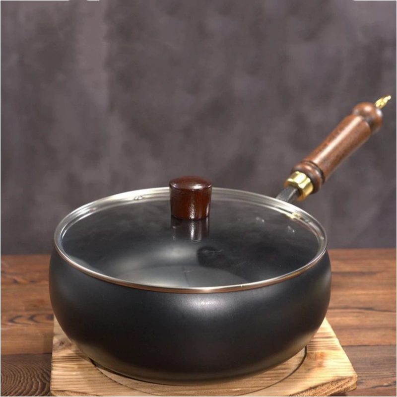 Gietijzeren Wokpan Met Deksel Zwart Oven Geschikt 24cm | Restfield