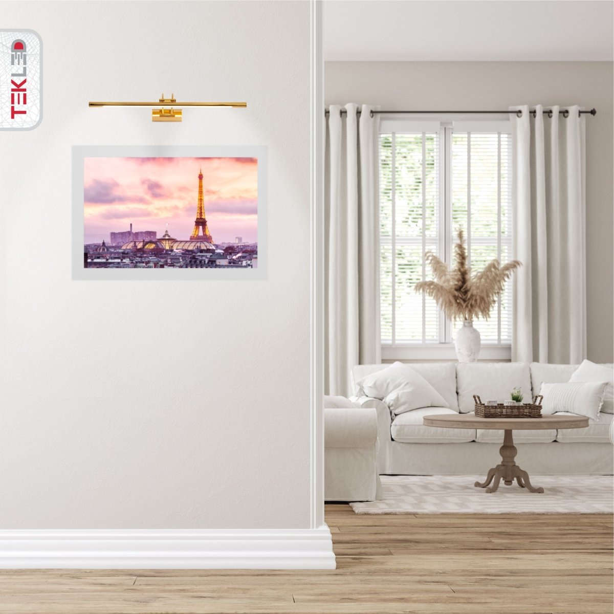 Spiegellamp LED Warm Wit 3000K 8W 64cm Goud Nikkel Messing Chroom Schilderijlamp Wandlamp