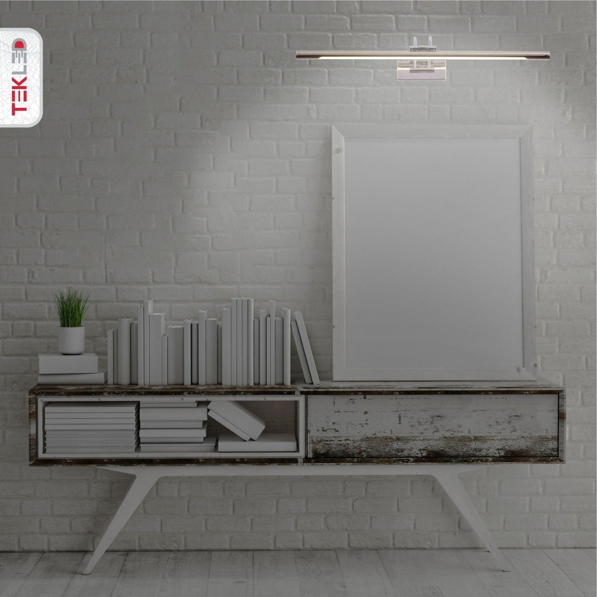 Spiegellamp LED Warm Wit 3000K 8W 64cm Goud Nikkel Messing Chroom Schilderijlamp Wandlamp