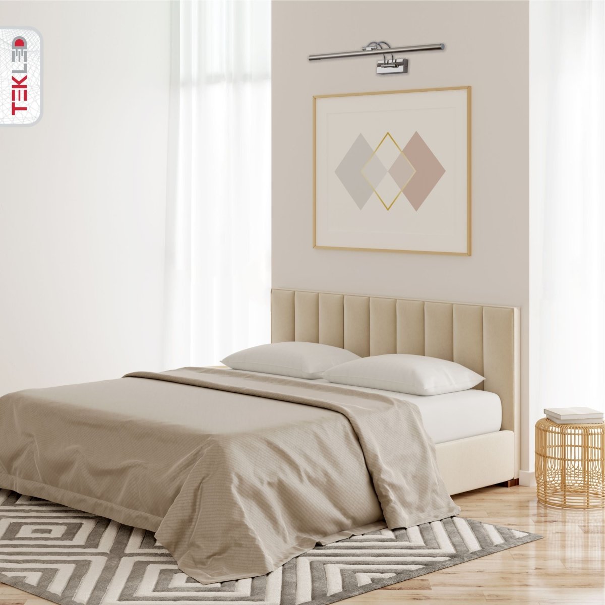 Spiegellamp LED Warm Wit 3000K 8W 64cm Goud Nikkel Messing Chroom Schilderijlamp Wandlamp