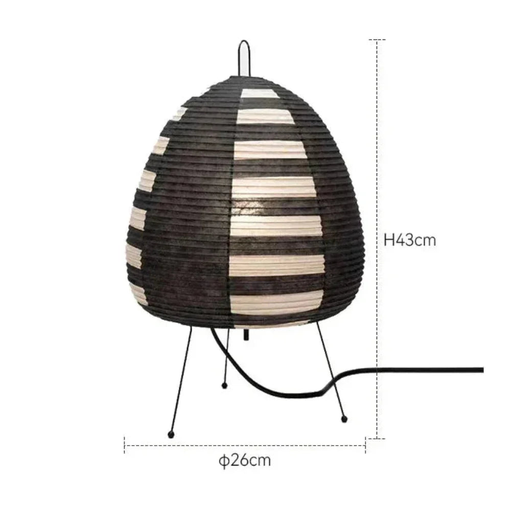Tafellamp Rijstpapier Japans Design Retro Met IJzeren Voet 47cm E27 | Restfield