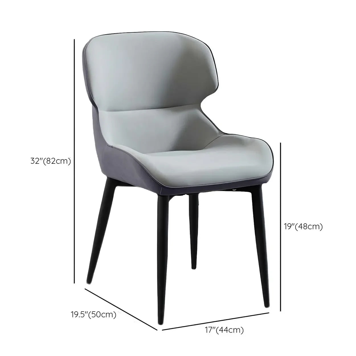 Moderne Leren Wingback Eetkamerstoel met Zwart Metalen Poten – Scandinavische Design Stoel voor Eetkamer of Kantoor | Restfield