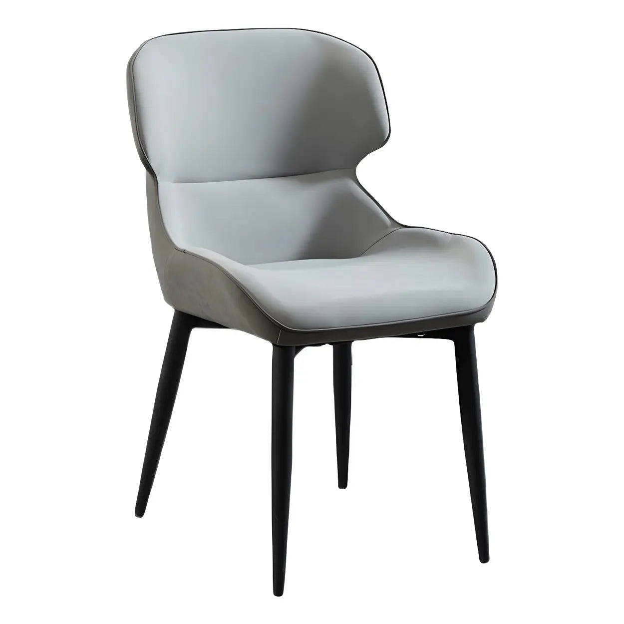 Moderne Leren Wingback Eetkamerstoel met Zwart Metalen Poten – Scandinavische Design Stoel voor Eetkamer of Kantoor | Restfield