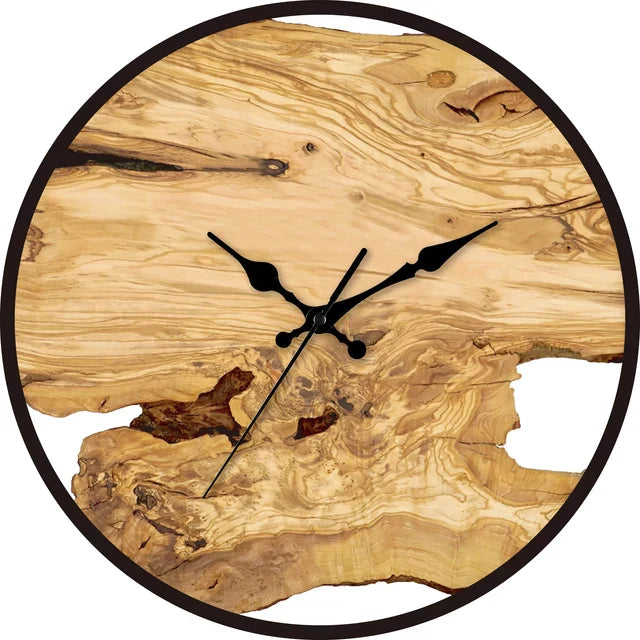 Wandklok Transparant Hout Epoxy Resin Romeinse Cijfers Stil Uurwerk Modern Woonkamer Slaapkamer | Restfield