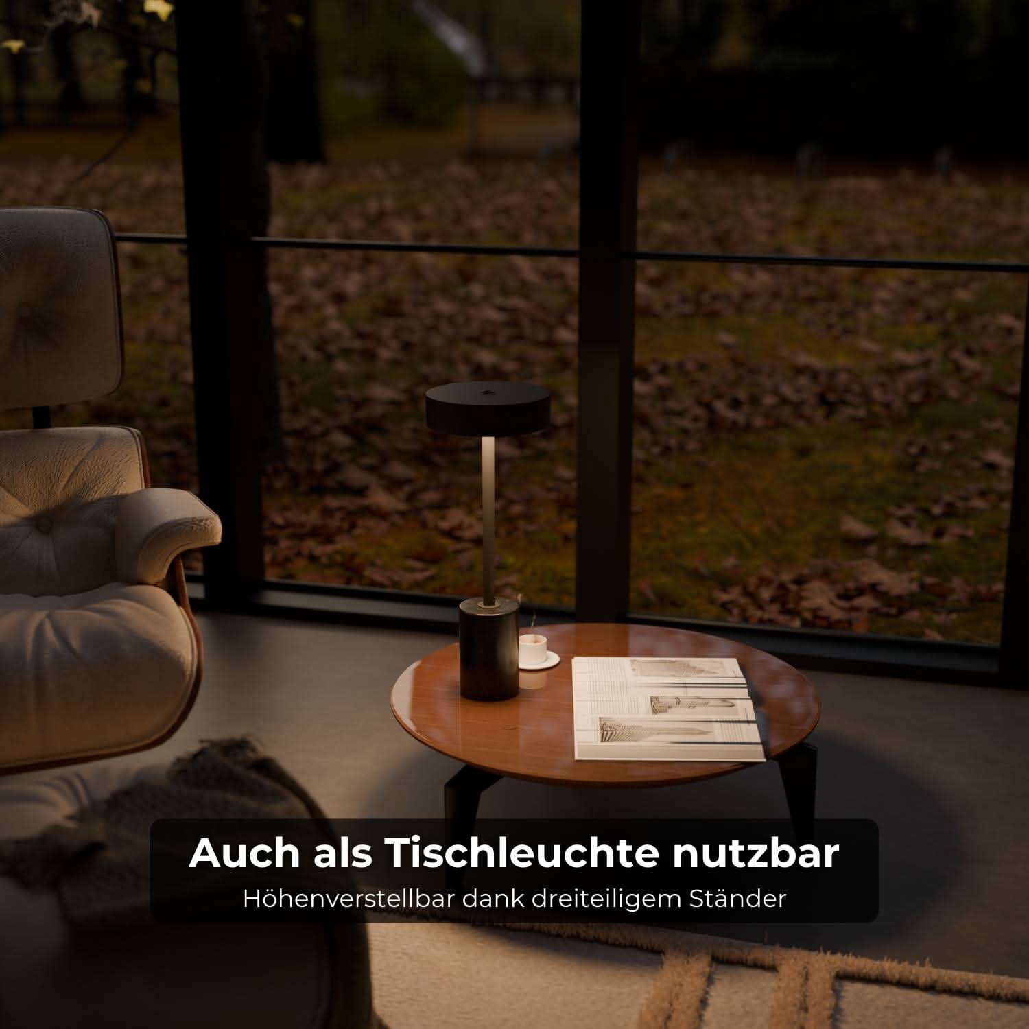 Draadloze accu vloerlamp voor tuin & terras met warm licht – Uranos