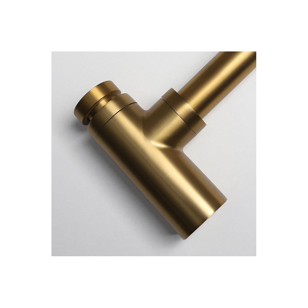 Sifon Wastafel Rond Geborsteld Goud Design Afvoer Badkamer Luxe Modern | Restfield