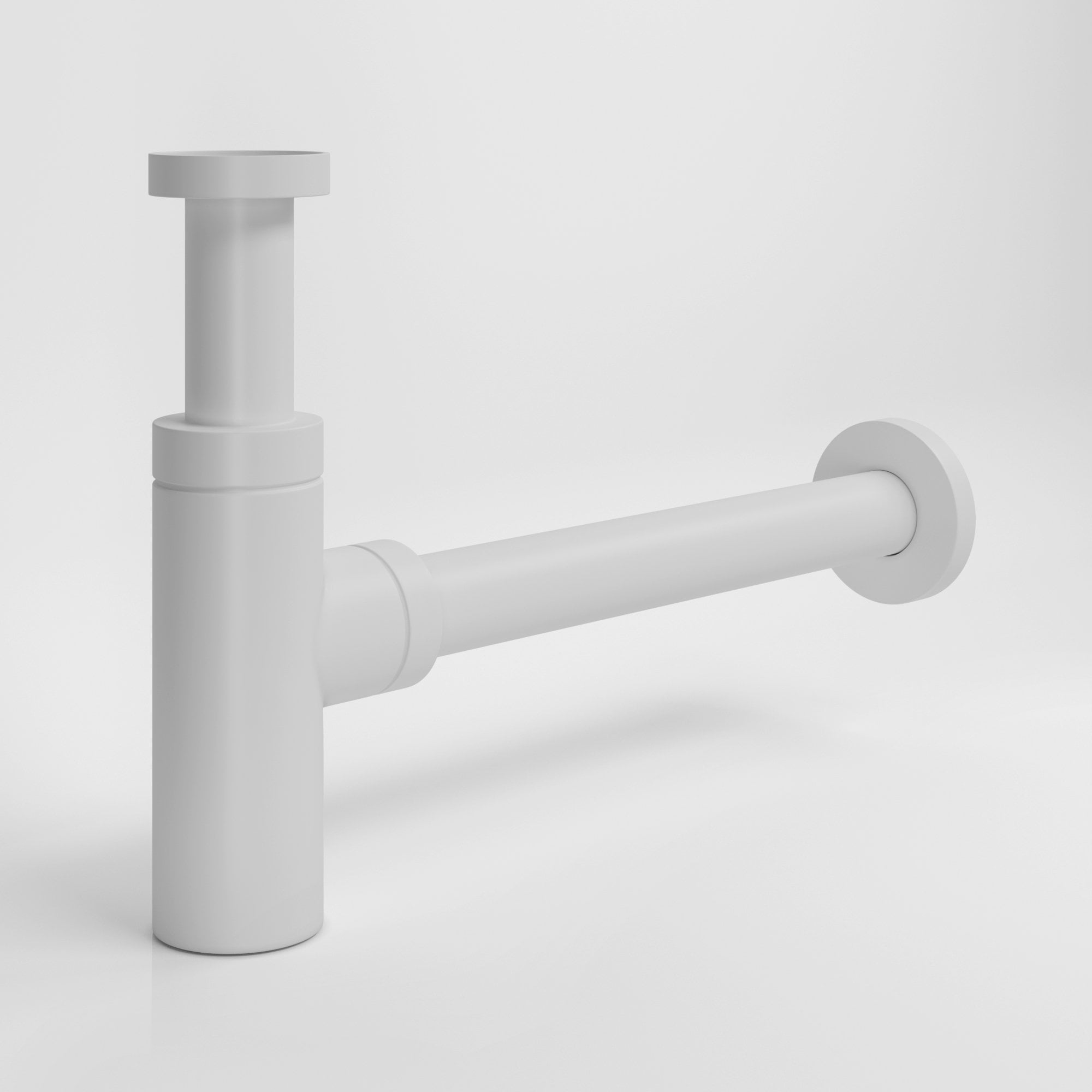 Flessenval Rond Mat Wit Chroom Badkamer Wastafel Sifon Luxe Stijlvol Design