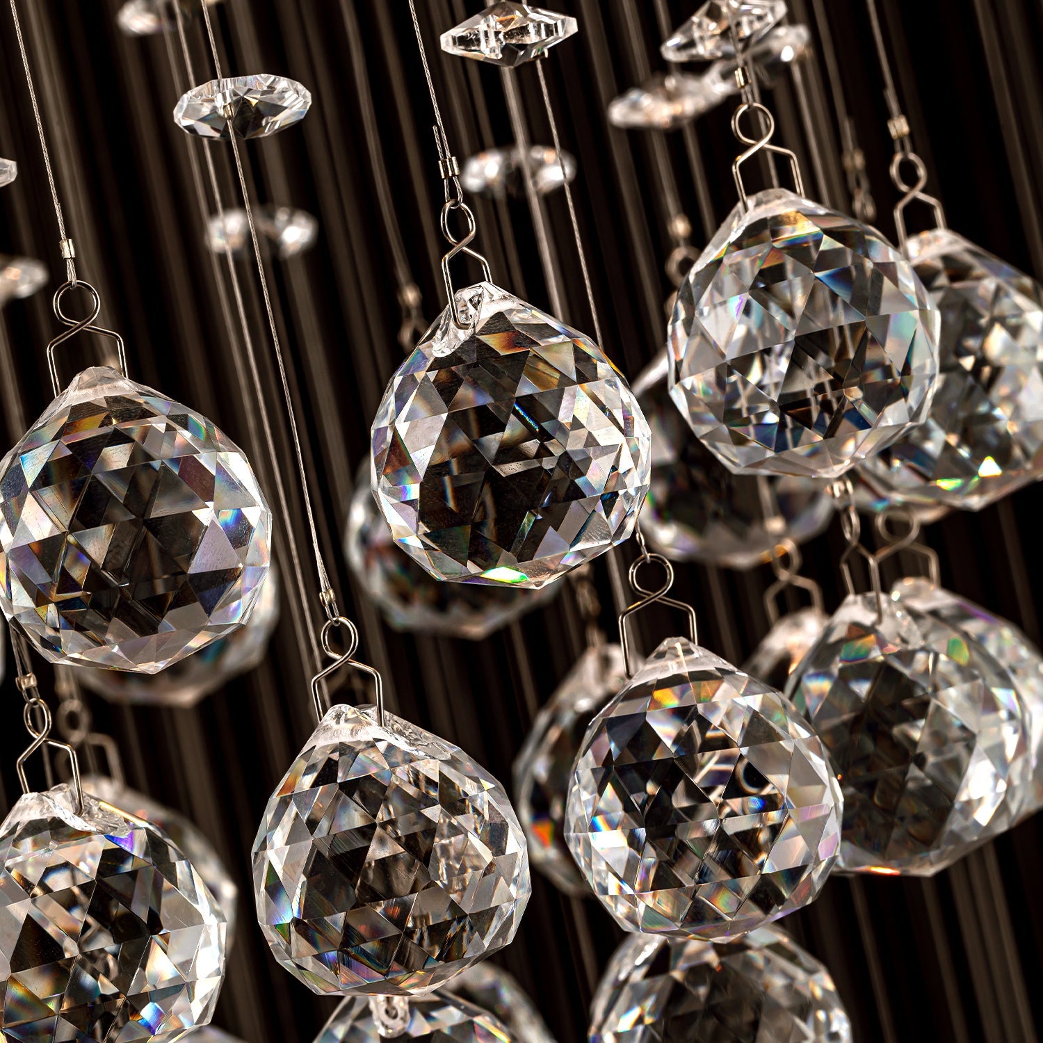 Kristallen Kroonluchter Rond Meerdere Ringen Regendruppel Chroom GU10 Trap Entreehal Groot | Restfield