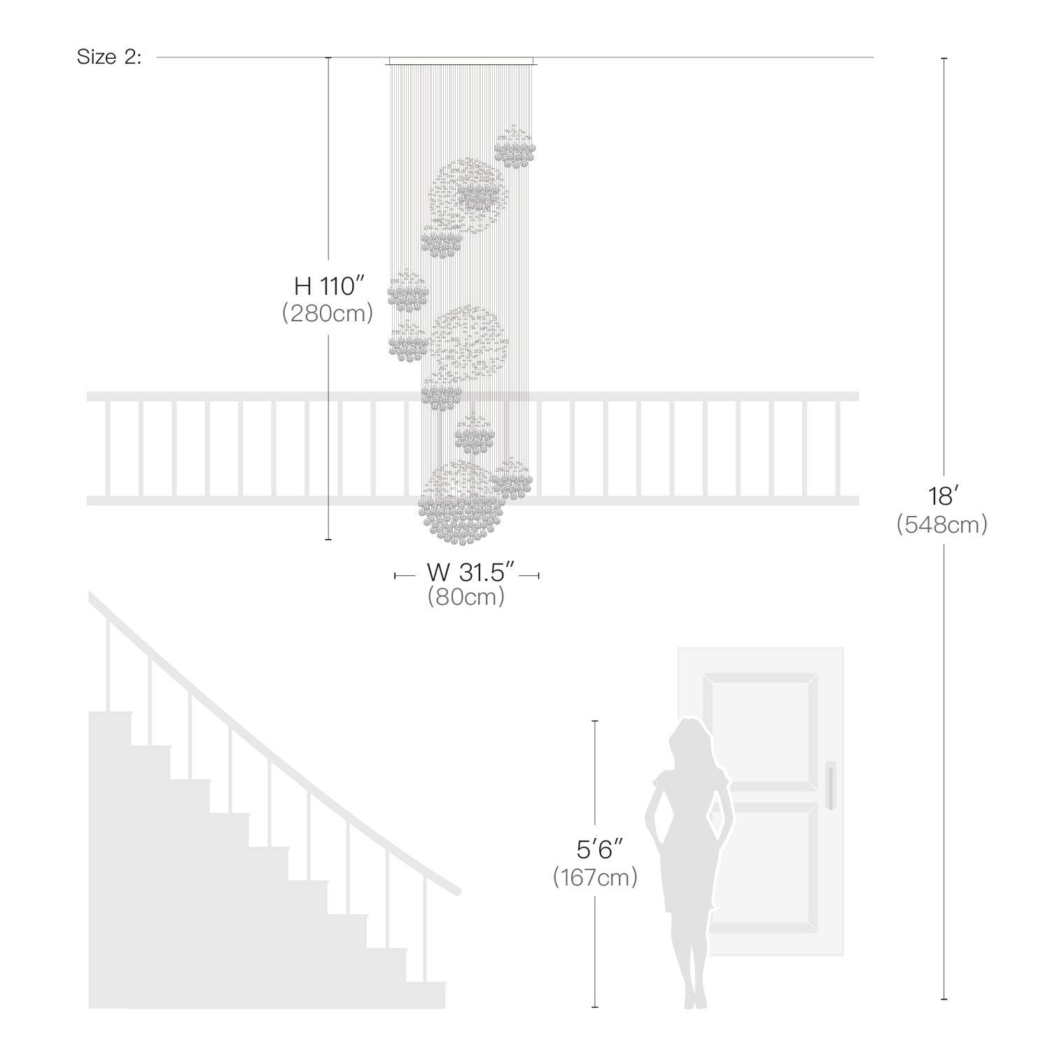 Kristallen Kroonluchter Rond Meerdere Ringen Regendruppel Chroom GU10 Trap Entreehal Groot | Restfield