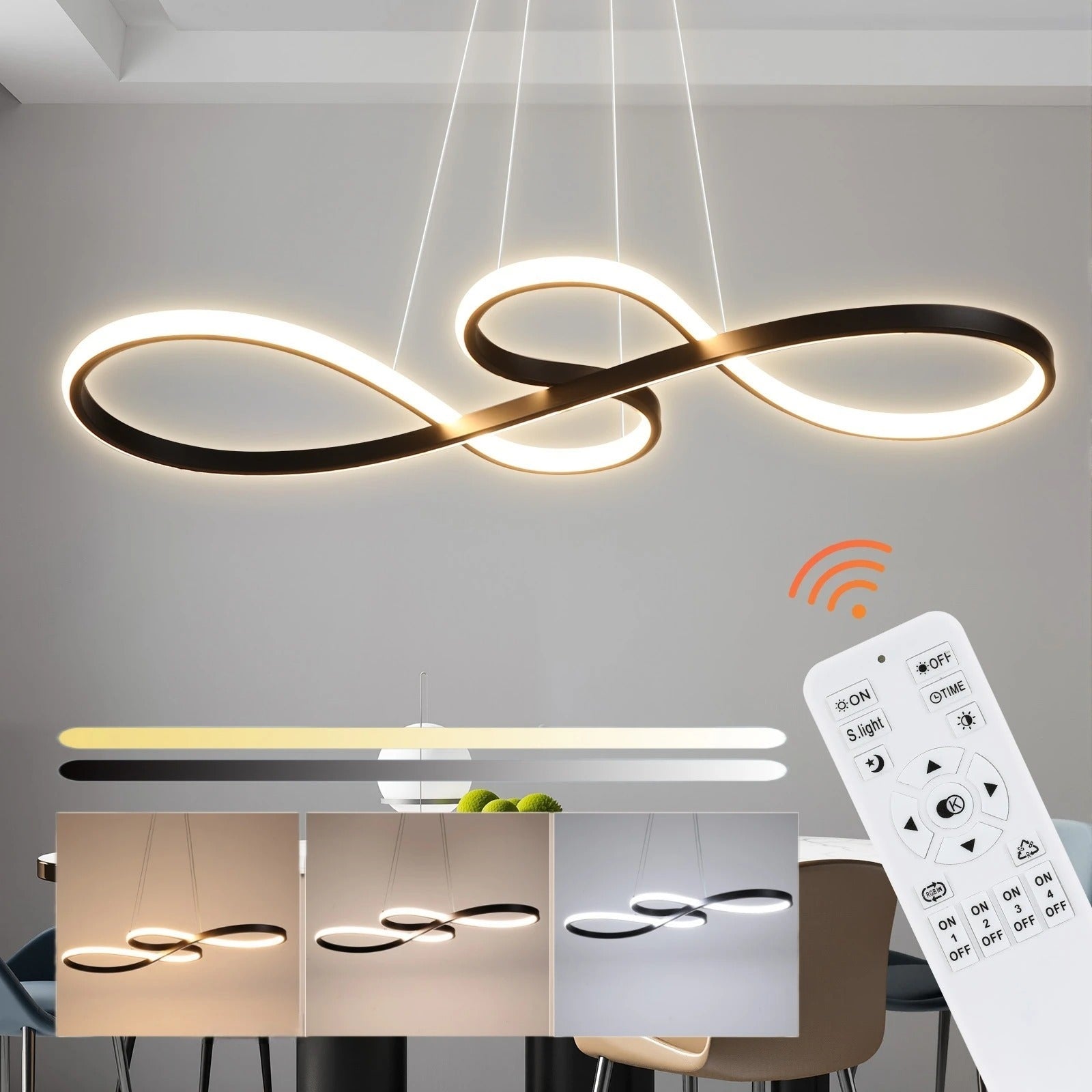 Hanglamp LED Ringen Dimbaar Afstandsbediening Aluminium Eetkamer Woonkamer Modern