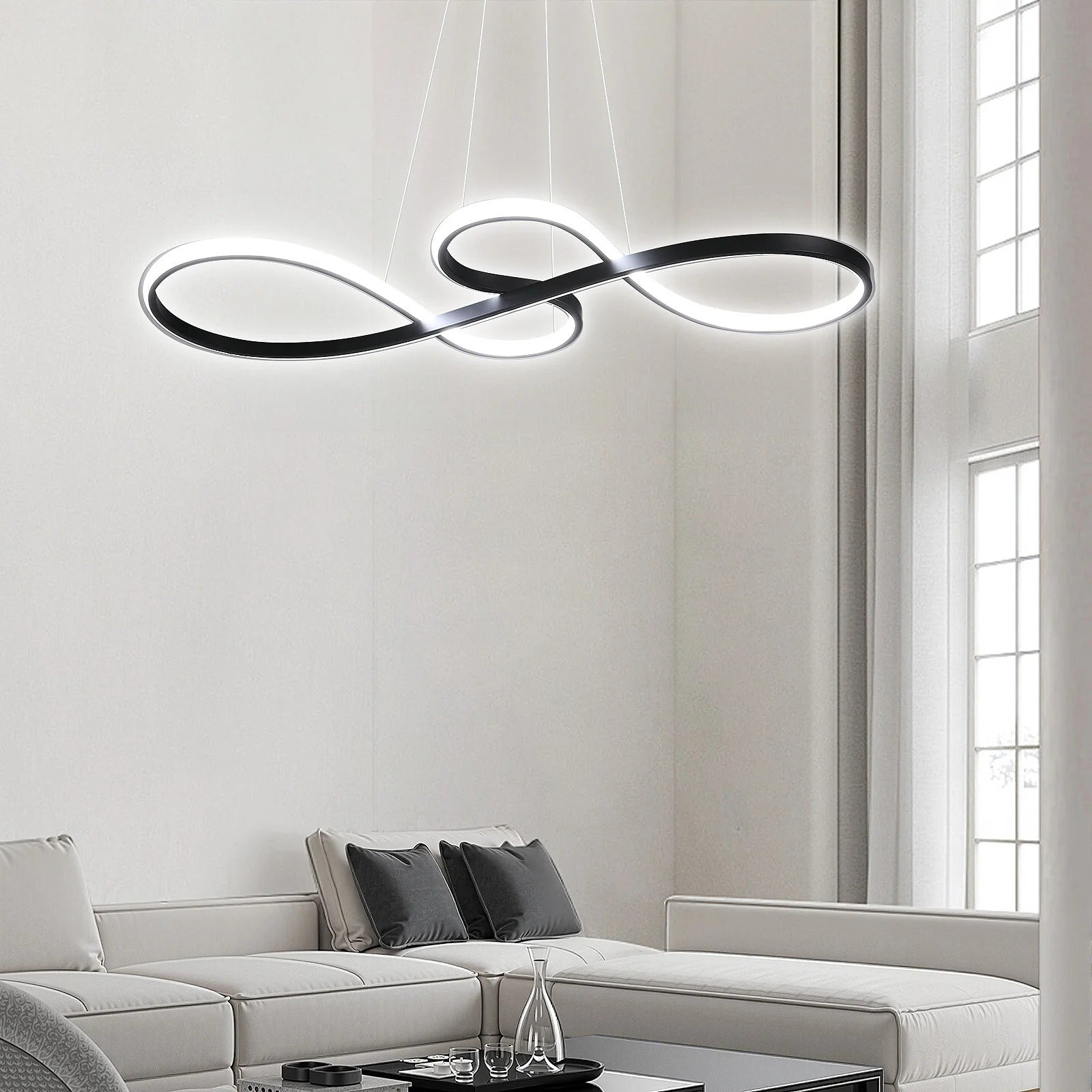 Hanglamp LED Ringen Dimbaar Afstandsbediening Aluminium Eetkamer Woonkamer Modern