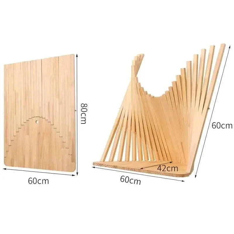 Opklapbaar Wandbureau Massief Hout Naturel 60cm Thuiswerken | Restfield