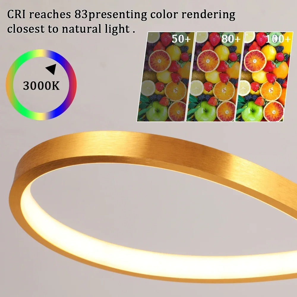 Hanglamp LED Ringen Dimbaar Afstandsbediening Aluminium Eetkamer Woonkamer Modern