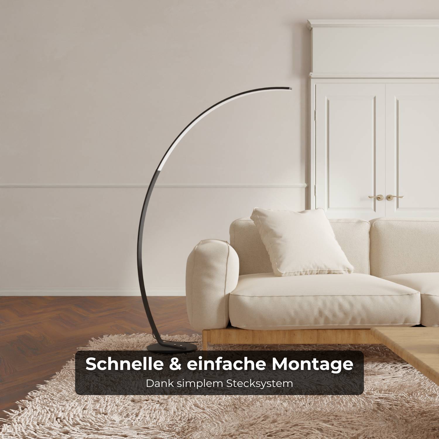 Vireon Booglamp – Minimalistische Design Vloerlamp voor Woonkamer & Leeshoek | Restfield