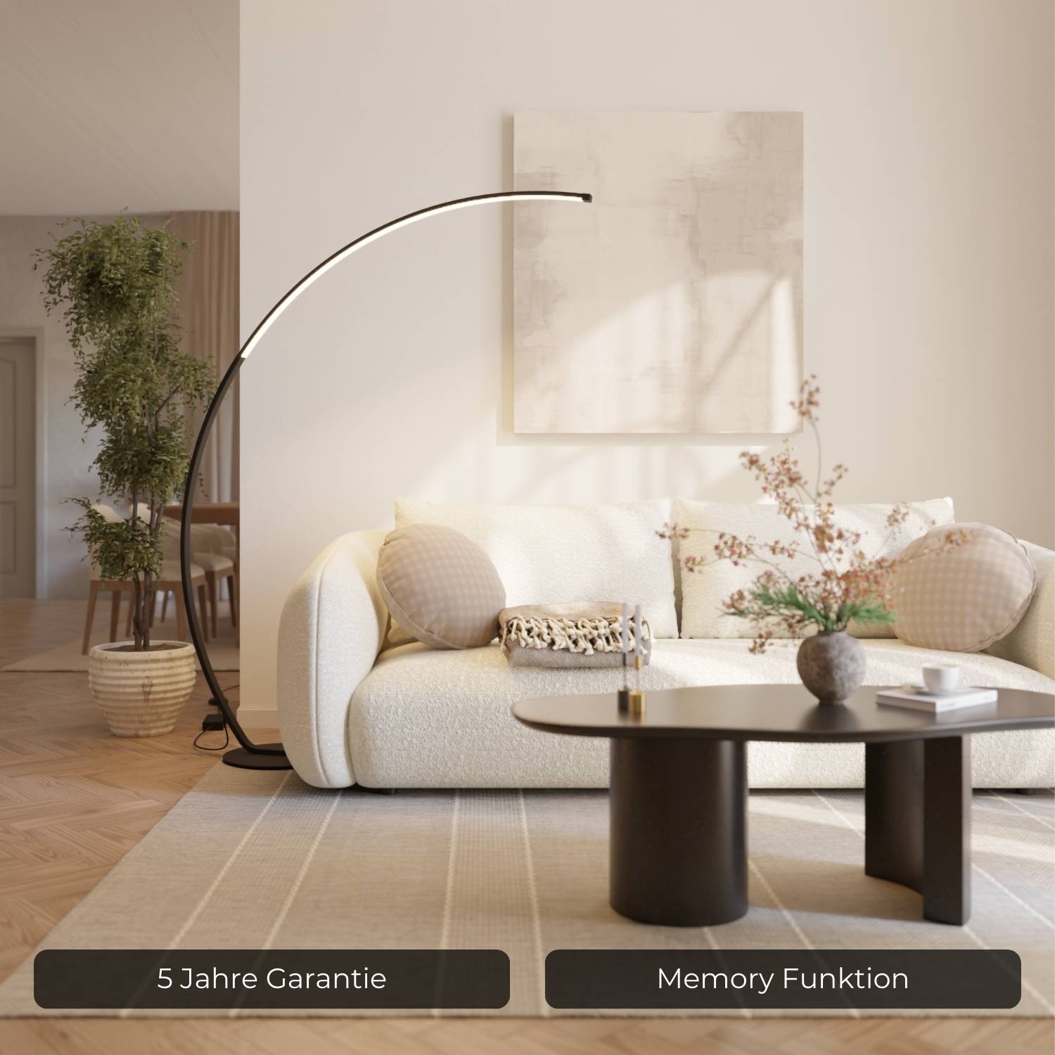 Vireon Booglamp – Minimalistische Design Vloerlamp voor Woonkamer & Leeshoek | Restfield