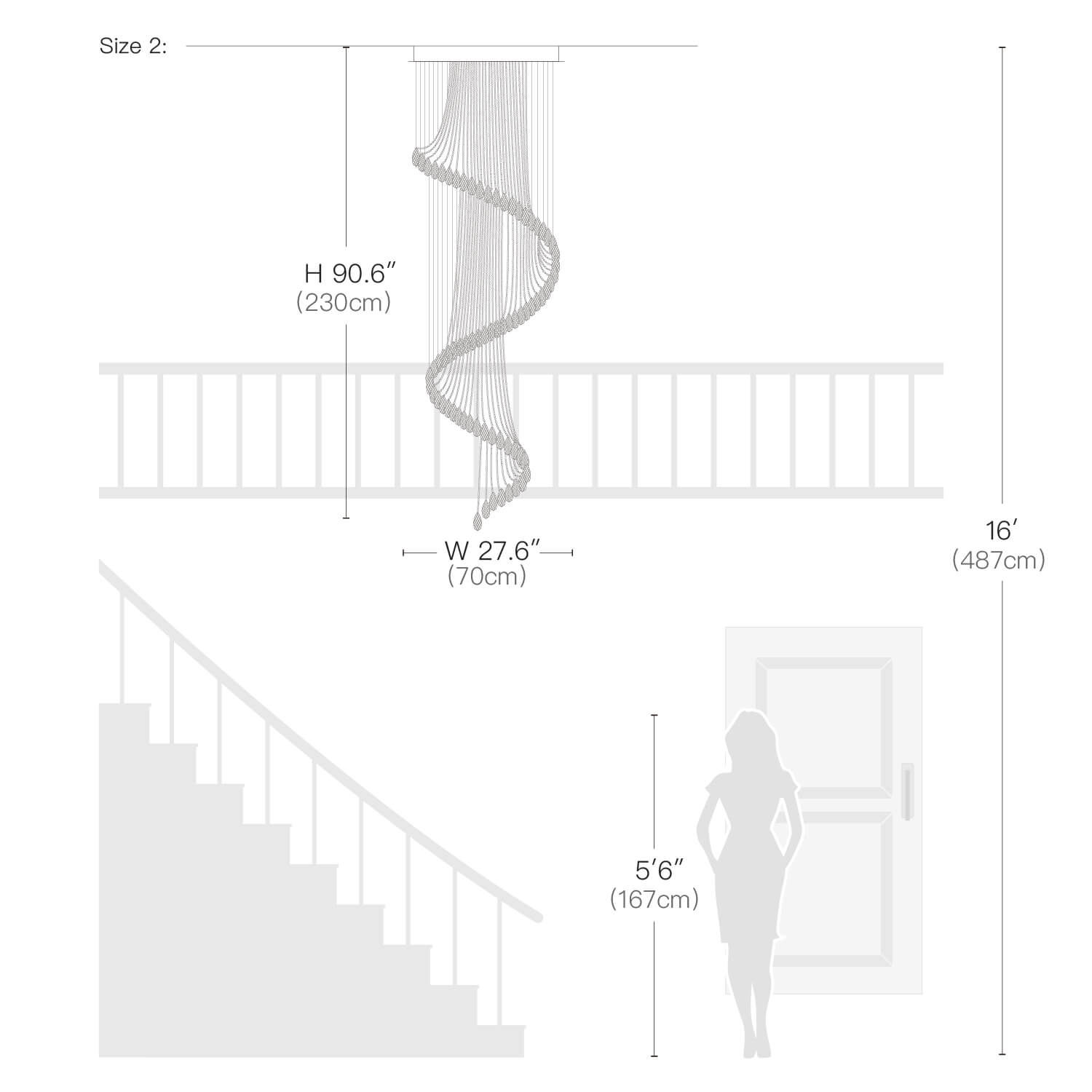 Kristallen Kroonluchter Spiraal Modern Chroom GU10 Trap Entreehal Groot Hoog Plafond | Restfield