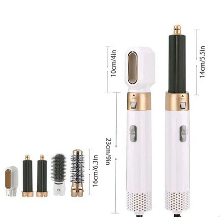 Professionele 5-in-1 airstyler met opzetstukken en luchttechnologie voor drogen, krullen, volume en glad haar | Restfield