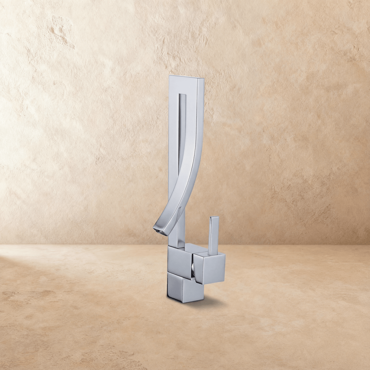 Moderne Design Wastafelkraan Met Open Uitloop En Strakke Geometrie | Restfield