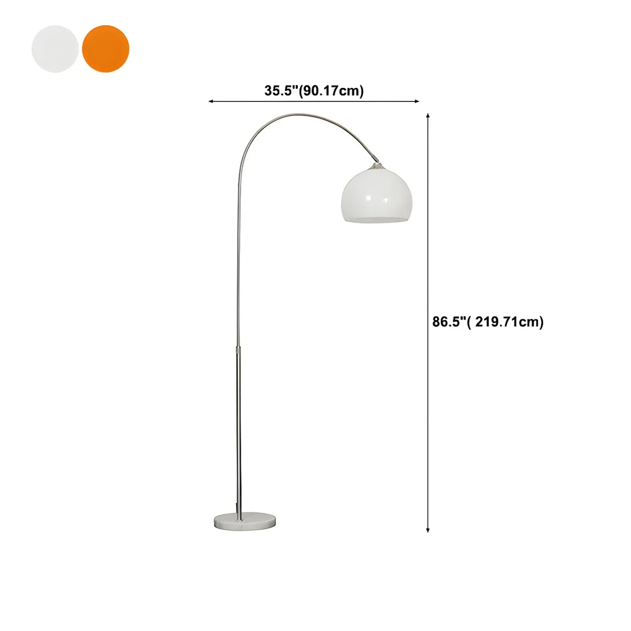 Moderne Boog Vloerlamp met Acryl Koepelkap en Metalen Frame 220 cm Hoog voor Woonkamer en Leeshoek | Restfield