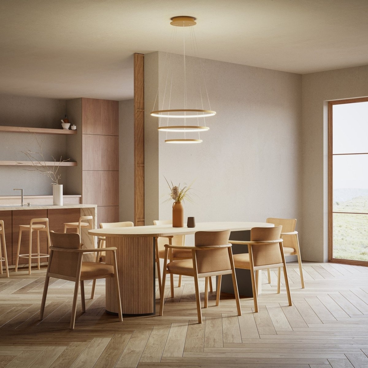 LED Hanglamp Ringen 70-55-40cm Dimbaar Aluminium Design | Restfield