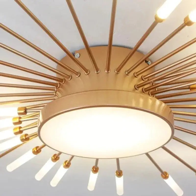 Plafondlamp Zon Design LED Aluminium Goud Zwart 128cm Modern | Restfield