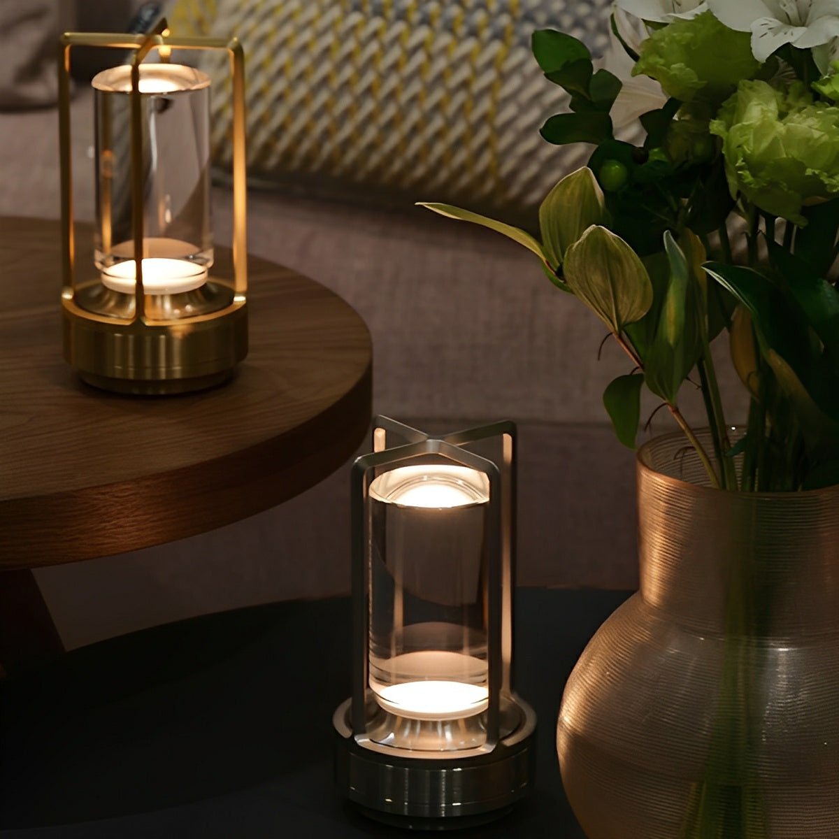 Draadloze Tafellamp Met Usb Oplaadbare Batterij Touch Dimming Led Lantaarn Modern Design Voor Slaapkamer En Woonkamer | Restfield