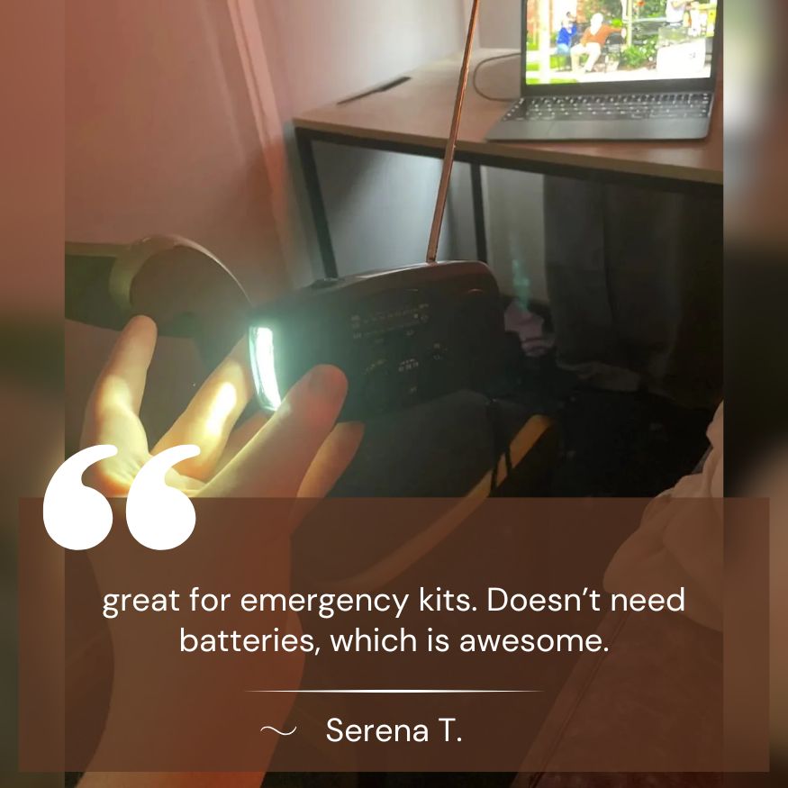 Noodradio met Handdynamo, Zaklamp & Powerbank | AM/FM Radio op Zonne-energie