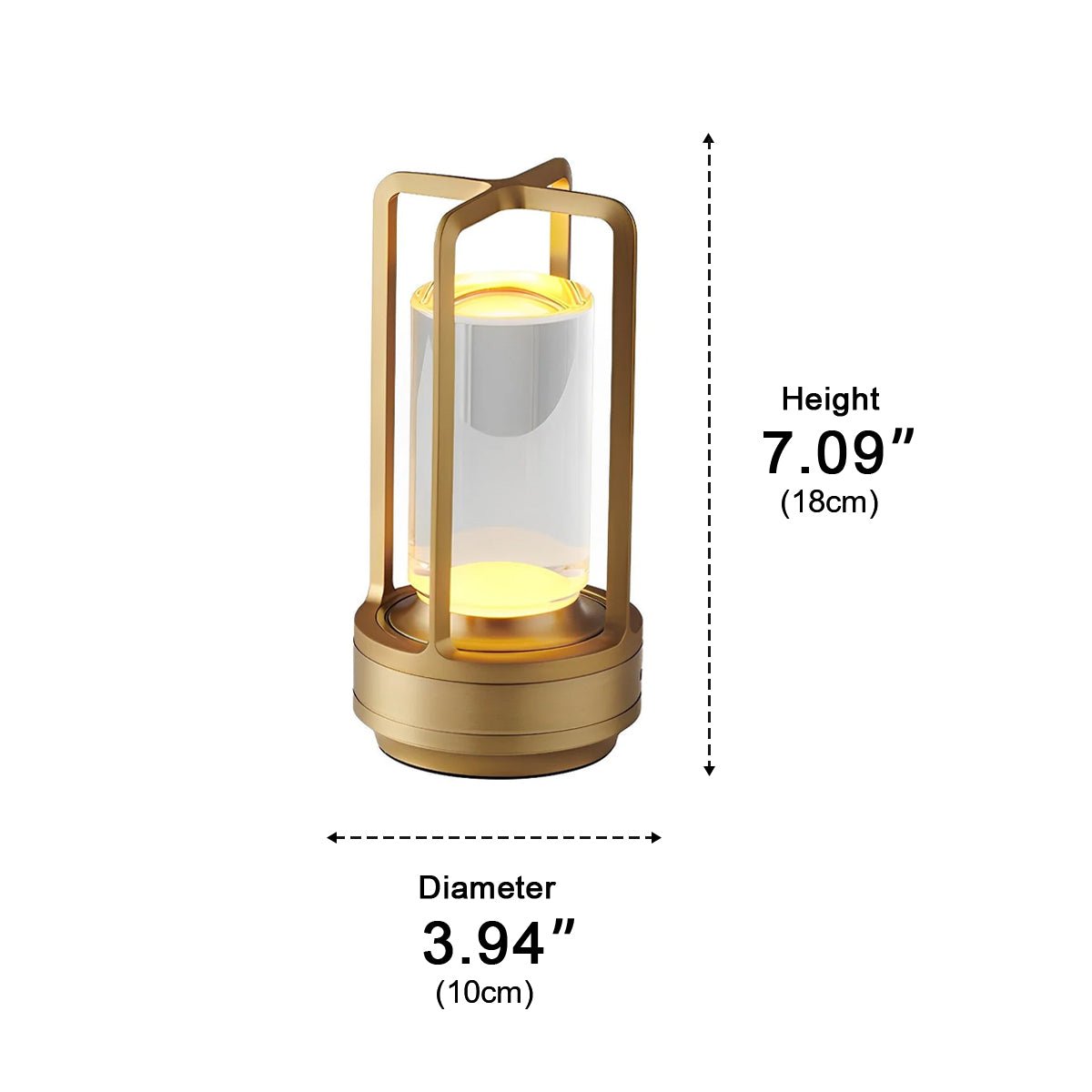 Draadloze Tafellamp Met Usb Oplaadbare Batterij Touch Dimming Led Lantaarn Modern Design Voor Slaapkamer En Woonkamer | Restfield