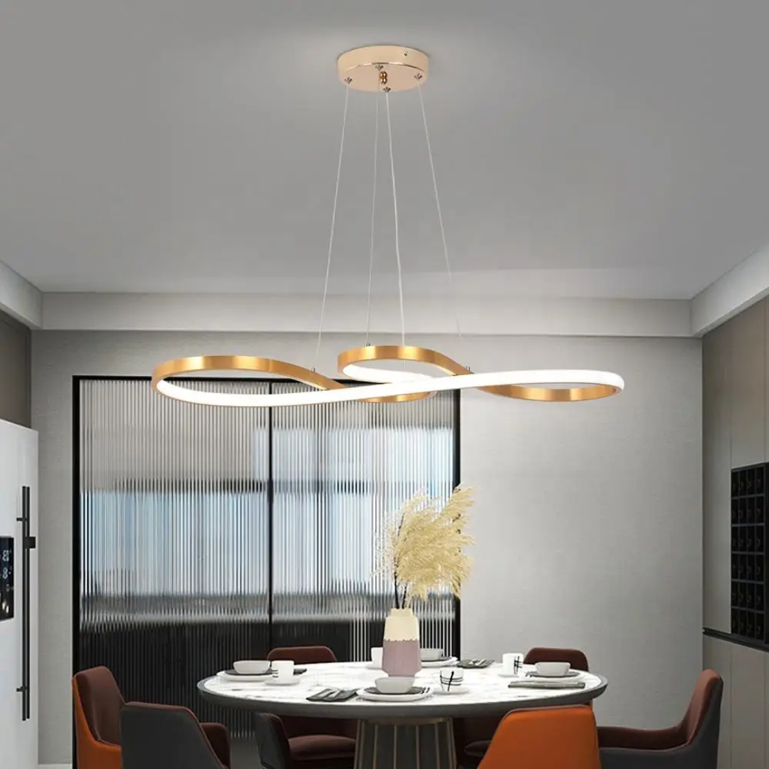 Hanglamp LED Ringen Dimbaar Afstandsbediening Aluminium Eetkamer Woonkamer Modern